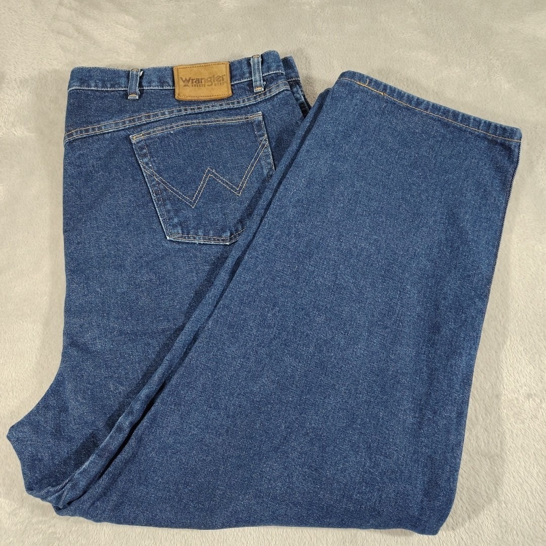 Wrangler Jeans Men 50/29.5 Blue Denim Cotton Farmer Work Western Country Classic